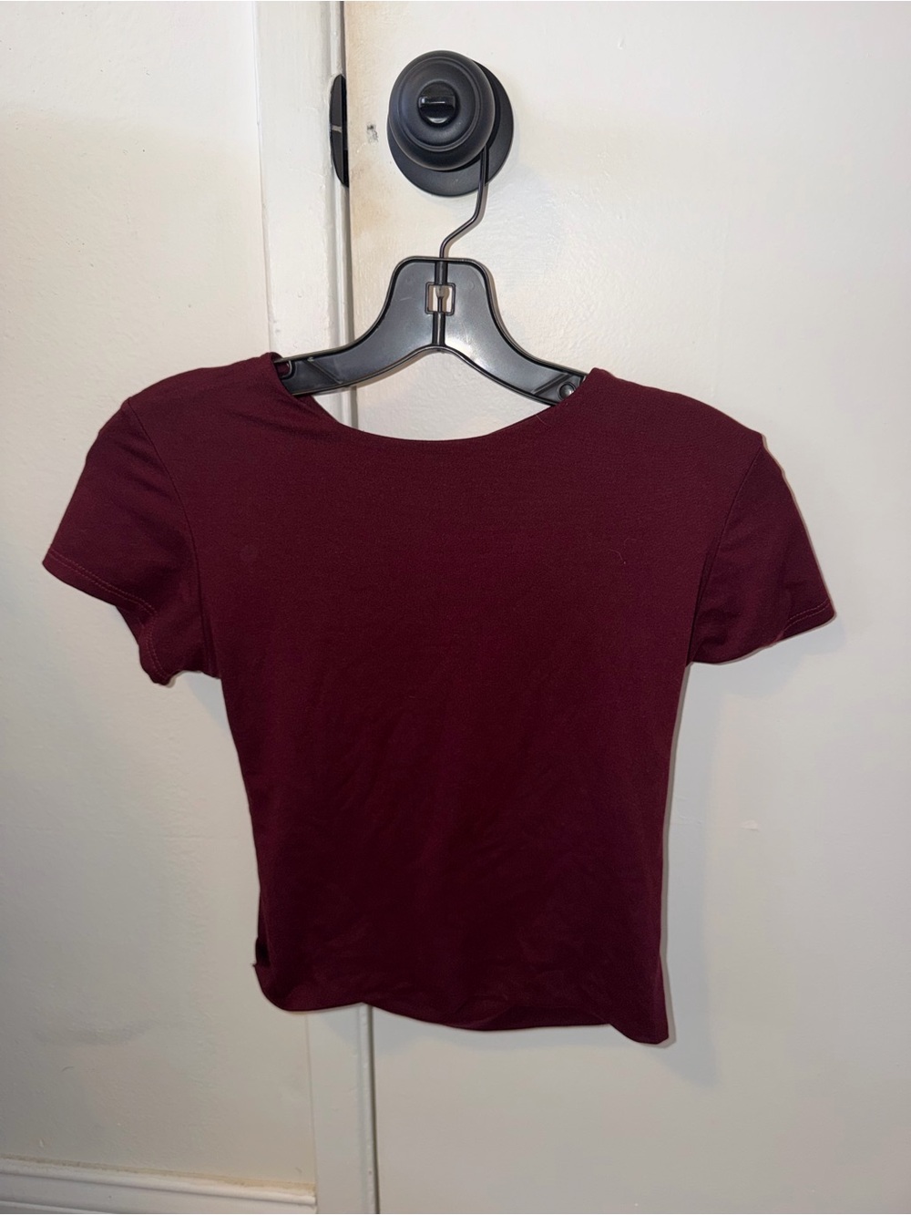 Windsor Short Sleeve Crewneck Top in Burgundy